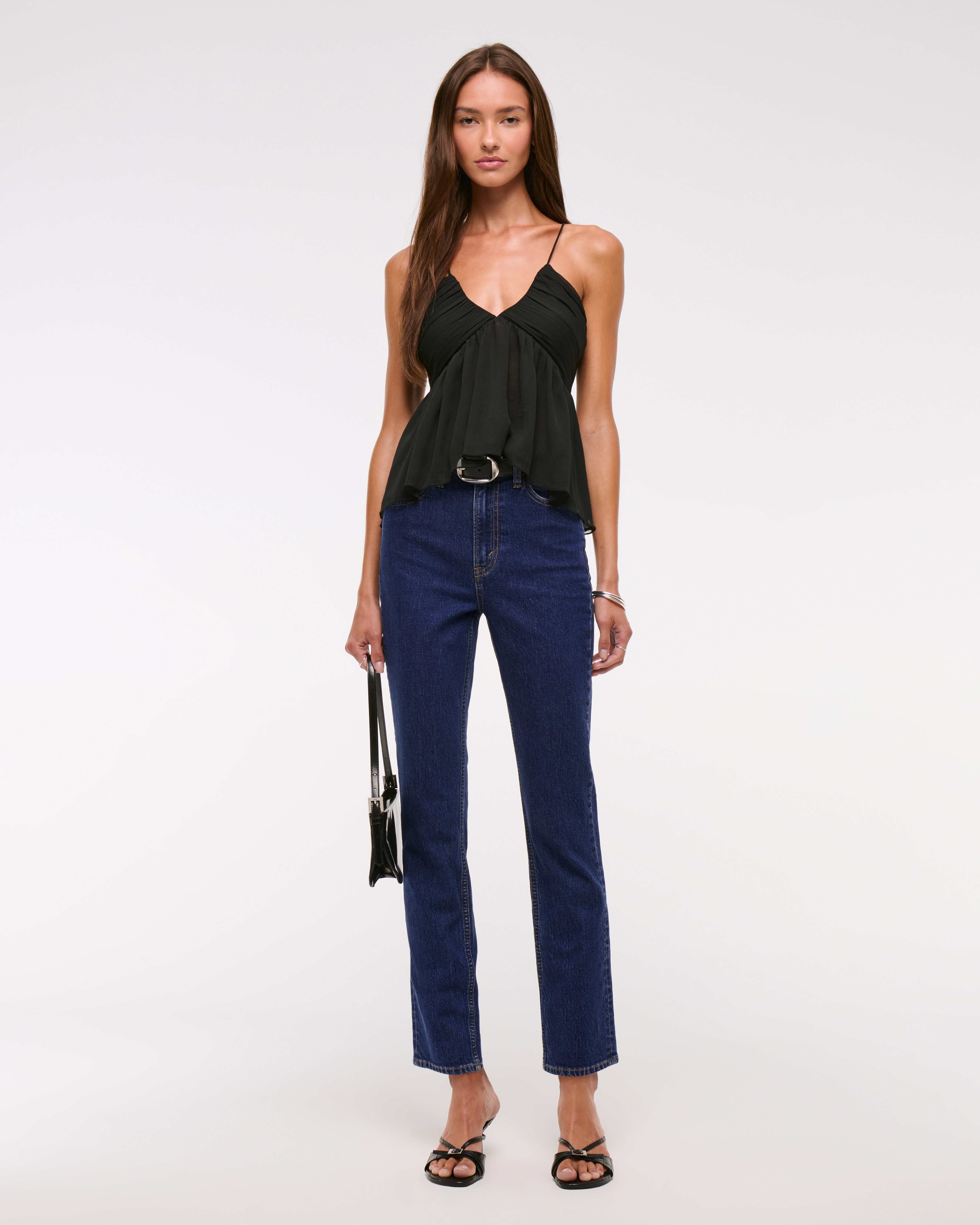 Ultra High Rise Ankle Straight Jean | Abercrombie & Fitch (US)