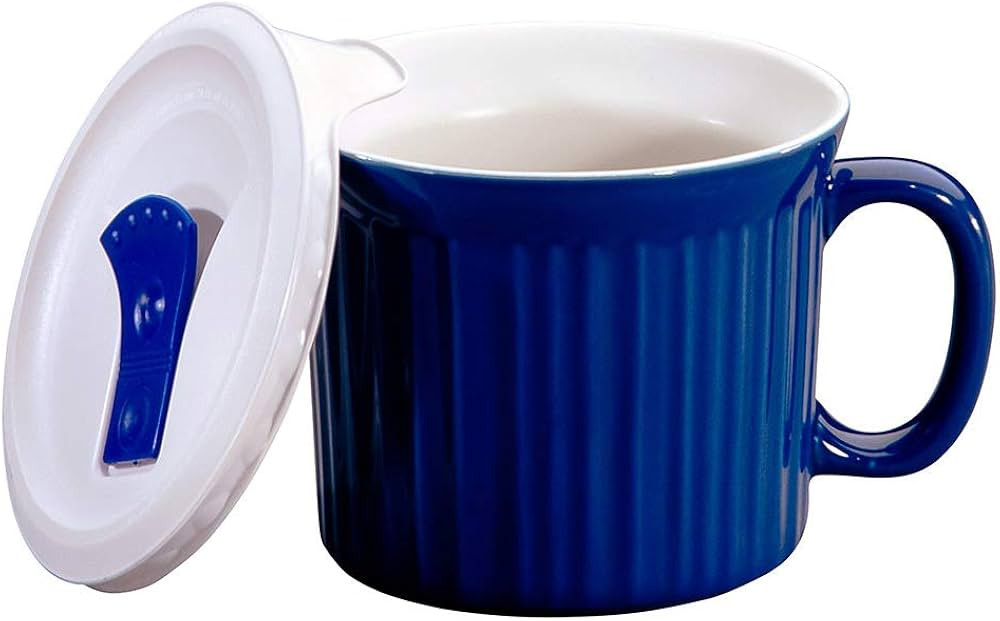 CorningWare Meal Mug with Vented Lid for Steam, 20-Oz Stoneware Soup Mug, BPA-Free Lid, Microwave... | Amazon (US)