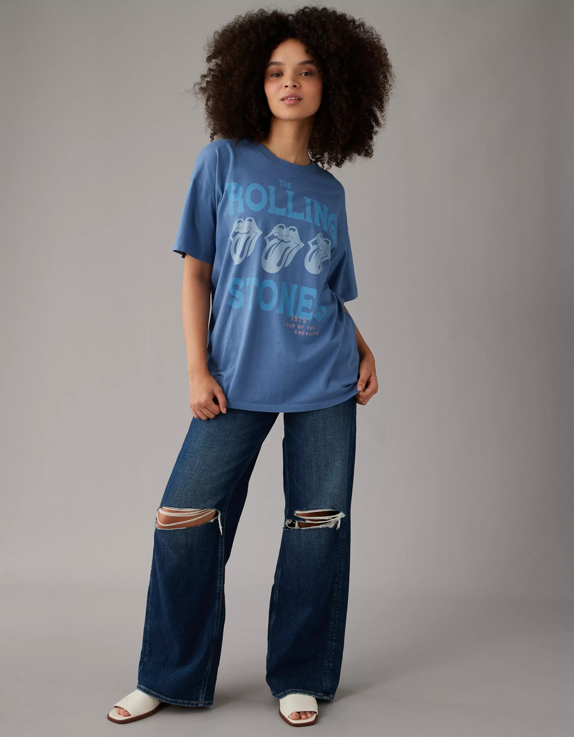 AE Oversized Rolling Stones Graphic T-Shirt | American Eagle Outfitters (US & CA)