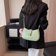 Small Saddle Bag Green Fashionable With Bag Charm For Daily | SHEIN
