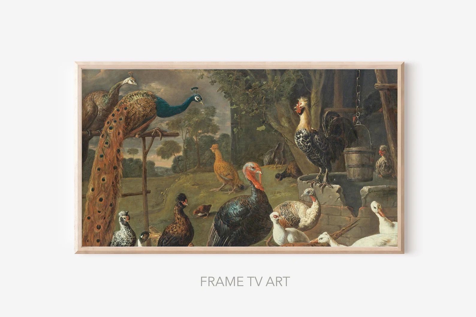 Frame TV Art Birds, Vintage Painting, Birds TV Art, Frame tv Art Thanksgiving | Etsy (US)