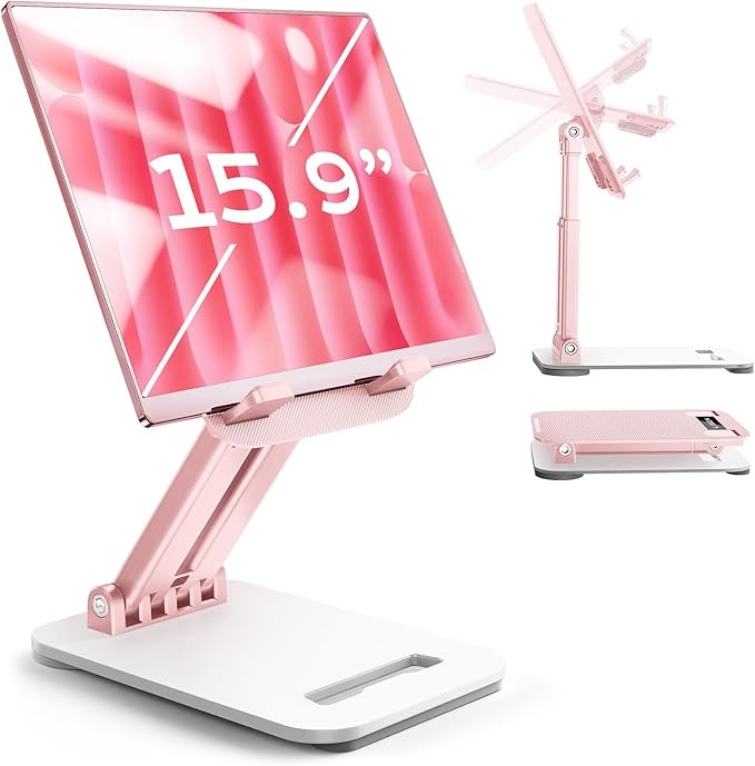 LISEN Pink Desk Accessories for iPad Office Supplies Desk Decor for Women Gifts, for Him Tablet S... | Amazon (US)