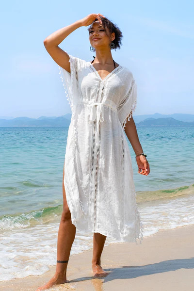 Juliet Tassel Trim Belted Cover Up | Cupshe