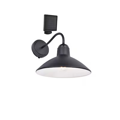Harbor Breeze  Barn Light 1-Light 10.63-in Black Solar Outdoor Wall Light | Lowe's