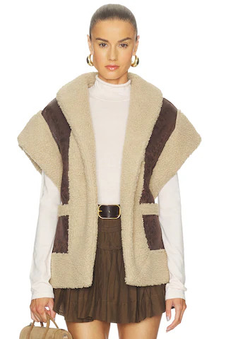 Line & Dot Ace Faux Shearling Vest in Brown from Revolve.com | Revolve Clothing (Global)