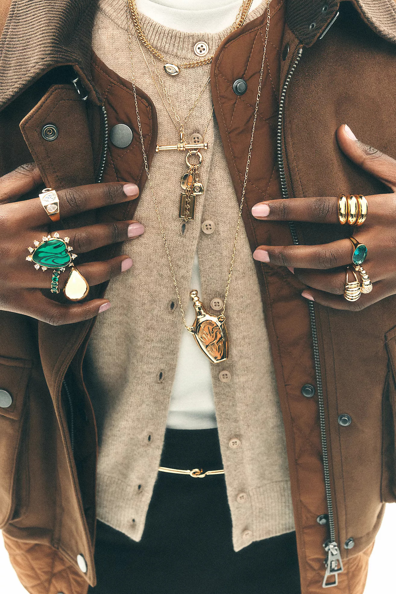 Crystal Pendant Cocktail Ring | Anthropologie (US)