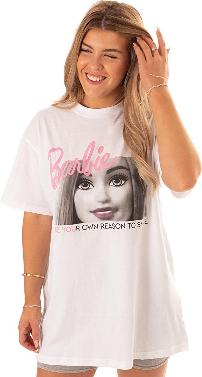 Barbie Oversized T-Shirt Womens Ladies Doll Inspirational White Top | Amazon (US)