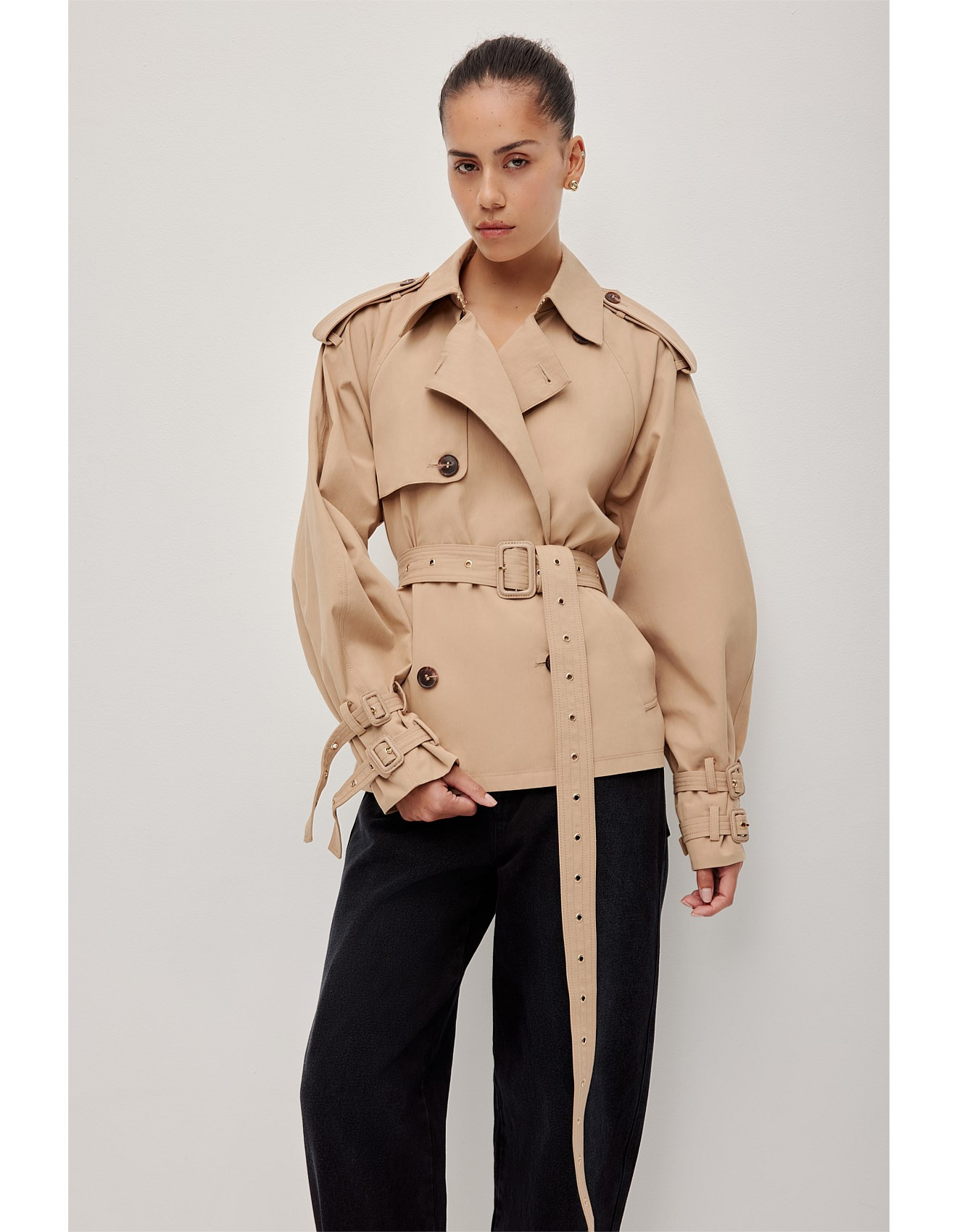 Aston Cropped Trench | David Jones (Australia & New Zealand)