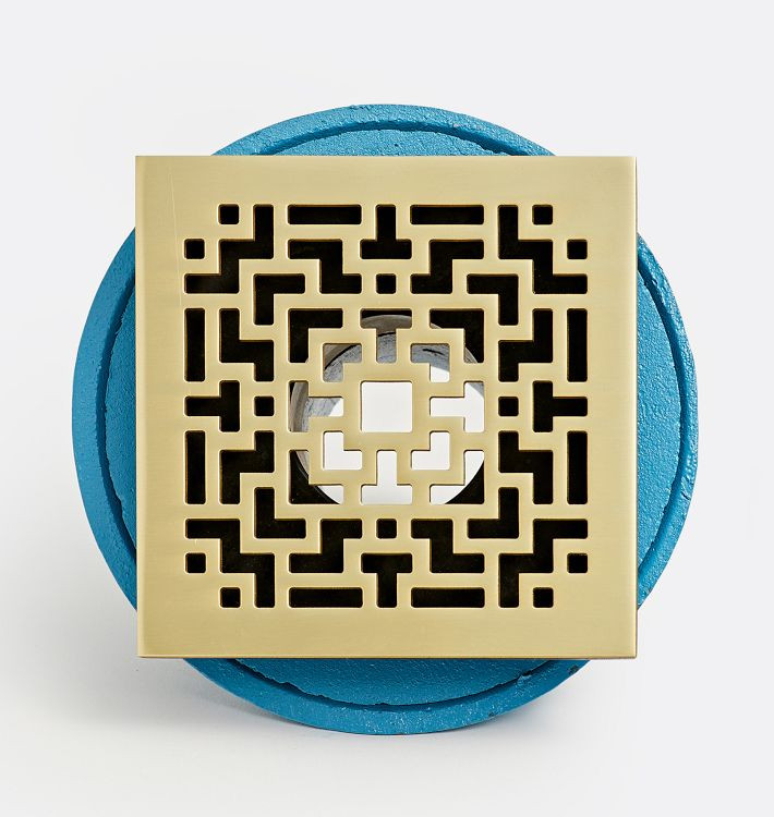 Retro Square Grille Shower Drain Assembly | Rejuvenation