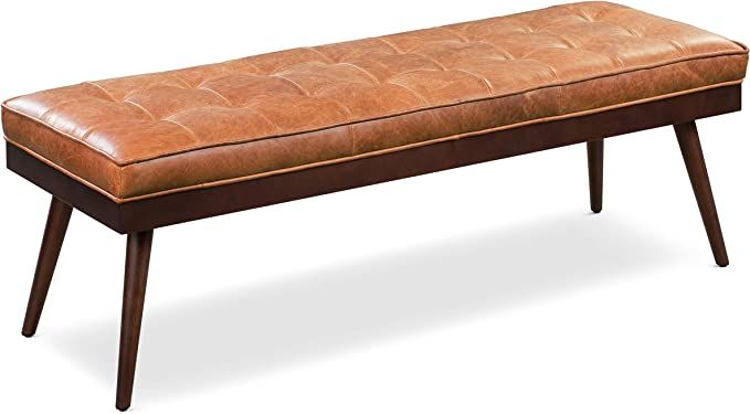 Amazon.com: POLY & BARK Luca Leather Bench, Cognac Tan : Home & Kitchen | Amazon (US)