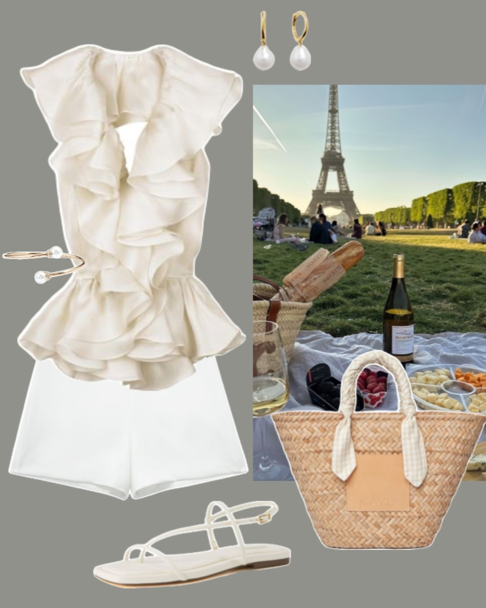 All white outfit, Paris outfit idea, shorts and sandals outfit 

#LTKTravel