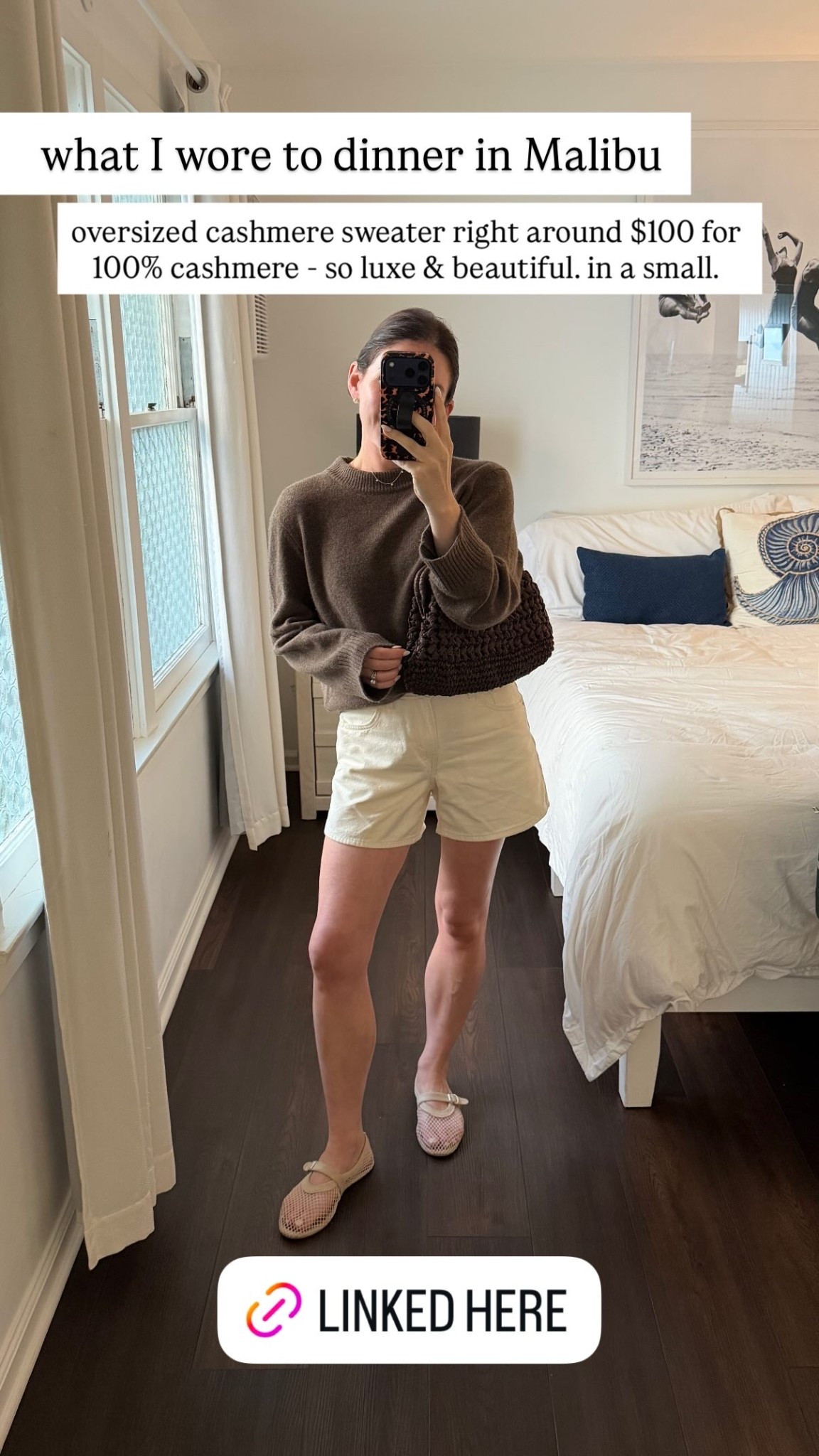 what I wore to dinner in Malibu  oversized cashmere sweater right around $100 for 100% cashmere - so luxe & beautiful. in a small.

#LTKgrwm #LTKmomlife #LTKootd
