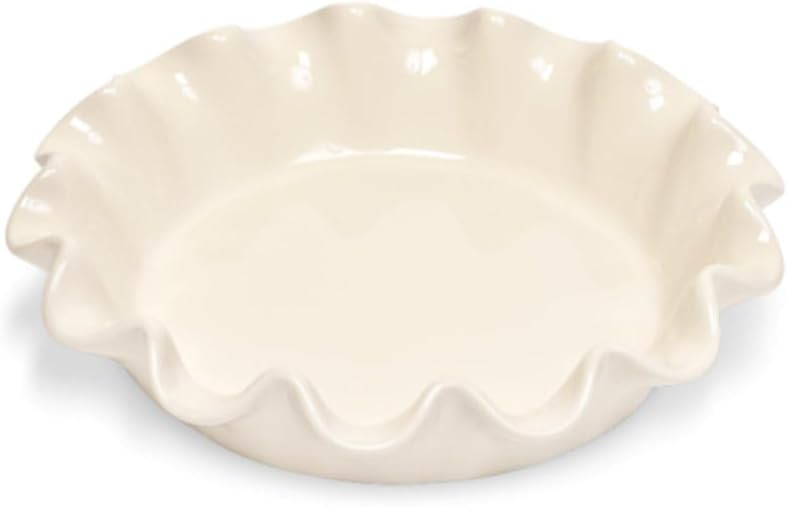 Emile Henry Made In France Ruffled 10.5" X 2.5" / 1.25qt pie dish, Clay | Amazon (US)
