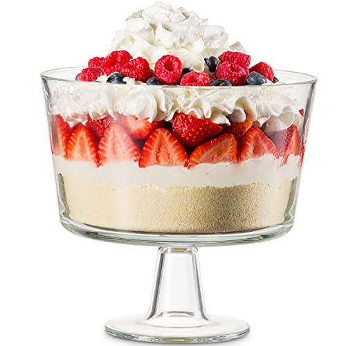Godinger Trifle Bowl, Fruit Bowl, Italian Made Crystal Glass Footed Trifle Bowls, Dessert Display Cake Stand - Made in Italy | Amazon (US)