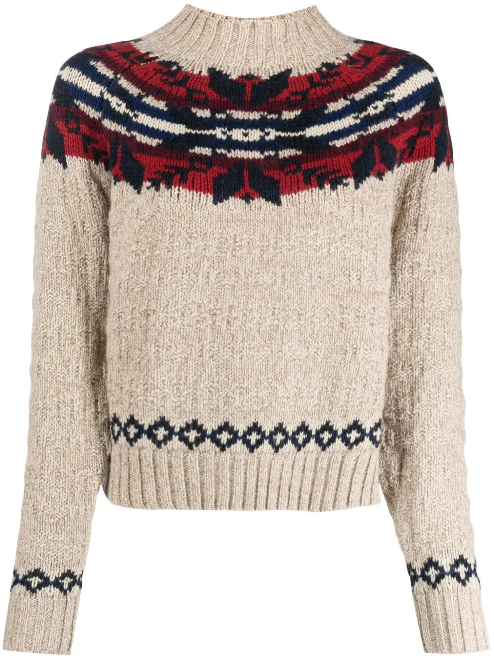 Polo Ralph Lauren high-neck intarsia-knit Jumper | Neutrals | FARFETCH | Farfetch Global