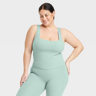 Women's Everyday Soft Square Neck Support Tank Top - All In Motion™ | Target