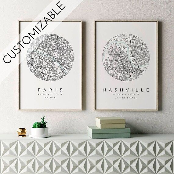 Personalized Map Print, Custom Wedding Gift, Map Print, Custom Locations, Your Choice, Anniversary,  | Etsy (US)
