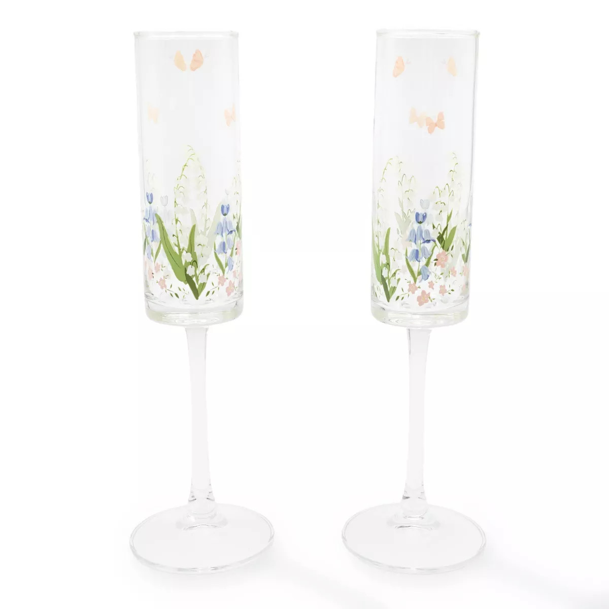 2pk 11oz Champagne Flutes Floral - Bullseye's Playground™ | Target