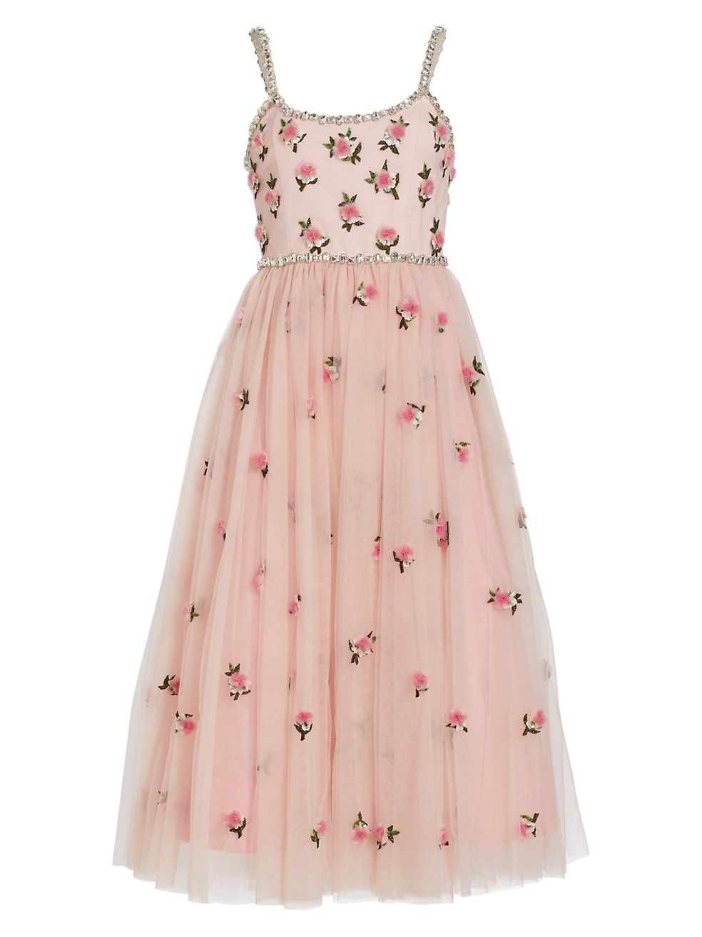 Alice + Olivia Lupita Crystal-Embellished Floral Dress | Saks Fifth Avenue