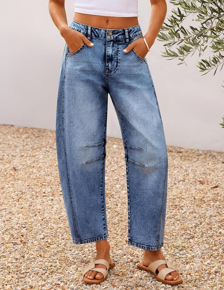 ZESICA 2026 Barrel Jeans for Women Trendy Wide Leg Pants | Amazon (US)