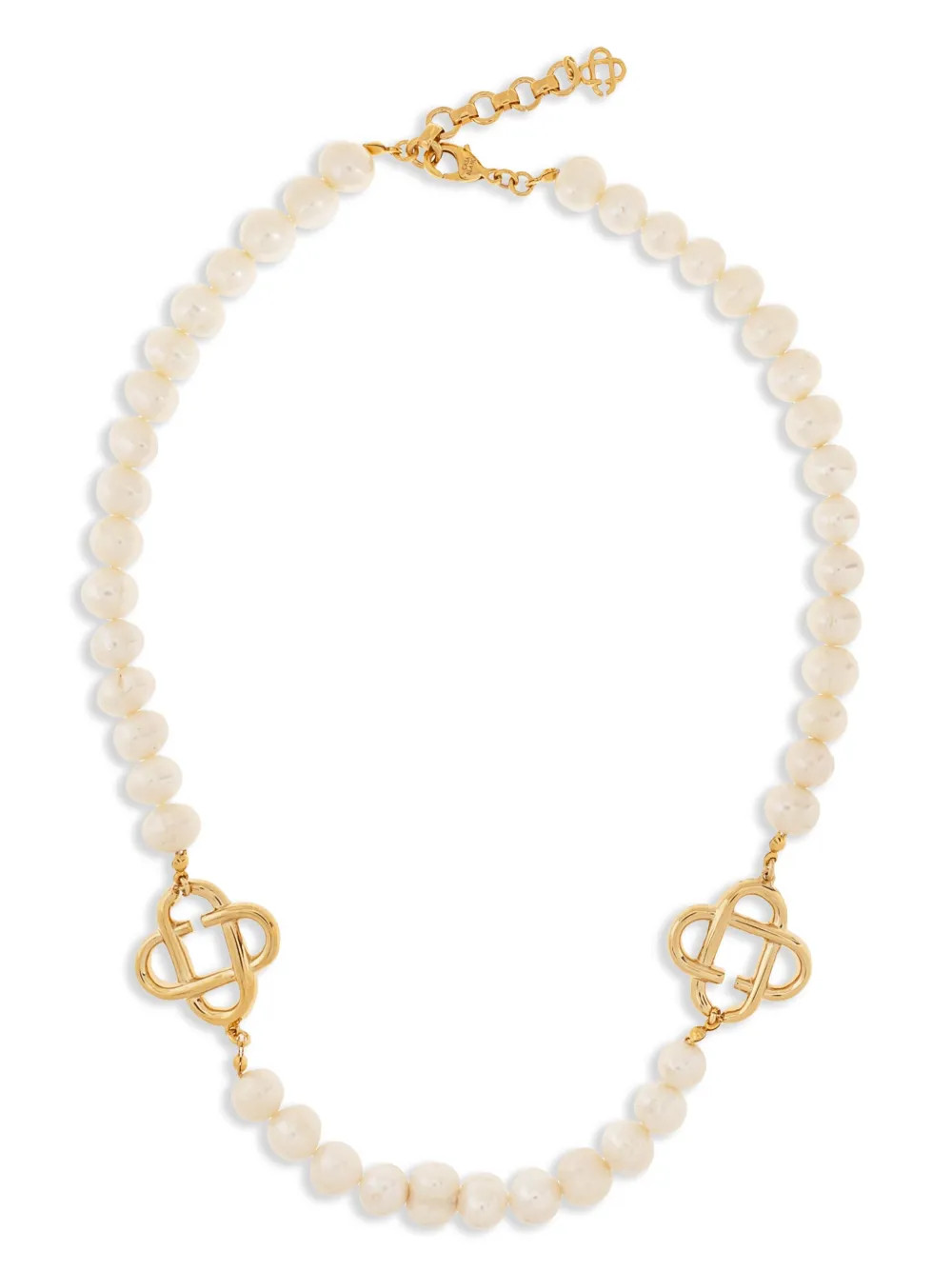 Casablanca logo-charm Pearl Necklace - Farfetch | Farfetch Global