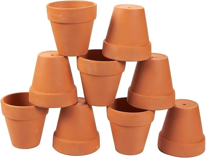 Juvale 9 Pack Terra Cotta Pots with Drainage Holes - 3.5 inches Mini Clay Flower Pots Perfect for... | Amazon (US)