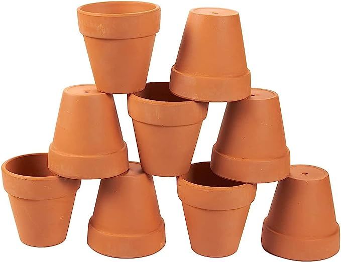 Juvale 9 Pack Terra Cotta Pots with Drainage Holes - 3.5 inches Mini Clay Flower Pots Perfect for... | Amazon (US)