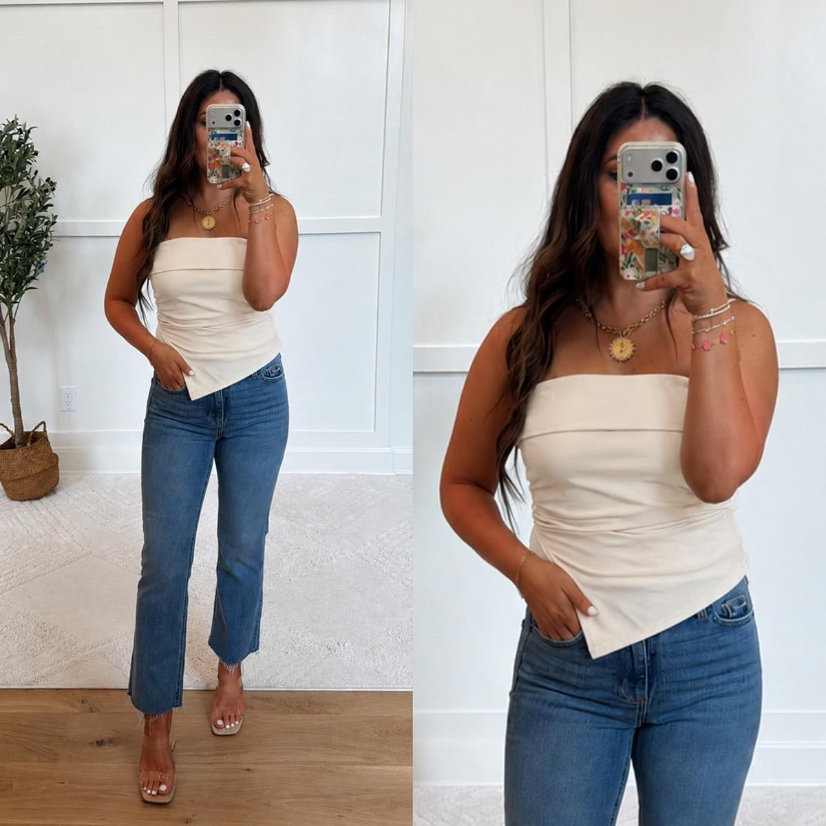 Simple, chic, and goes with literally everything 🤍 These jeans paired with this asymmetrical top make the perfect elevated casual look. Easy to dress up or down!

#LTKStyle #CasualChic #DenimStyle #NeutralOutfit #EverydayFashion #JeansOutfit #OOTD #MinimalStyle #AmazonFashion #SummerStyle

#LTKmomlife #LTKootd #LTKdayinmylife