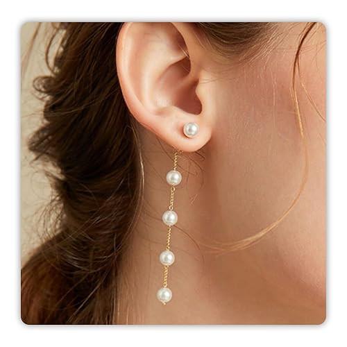 Pearl Earrings for Women 14k Gold Pearl Drop Earrings, Boho Earrings as Summer Earrings for Her, ... | Amazon (CA)