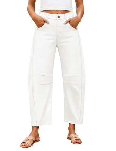 ZESICA Womens Barrel Jeans for Women Trendy 2026 High Waisted Wide Leg Stretchy Baggy Ankle Denim... | Amazon (US)