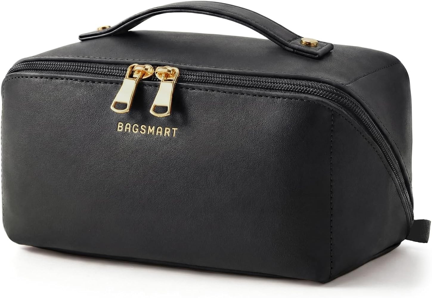 BAGSMART Makeup Bag Travel Cosmetic Bag, Large Make Up Bag Flat Open Toiletry Bag for Women, Wate... | Amazon (US)