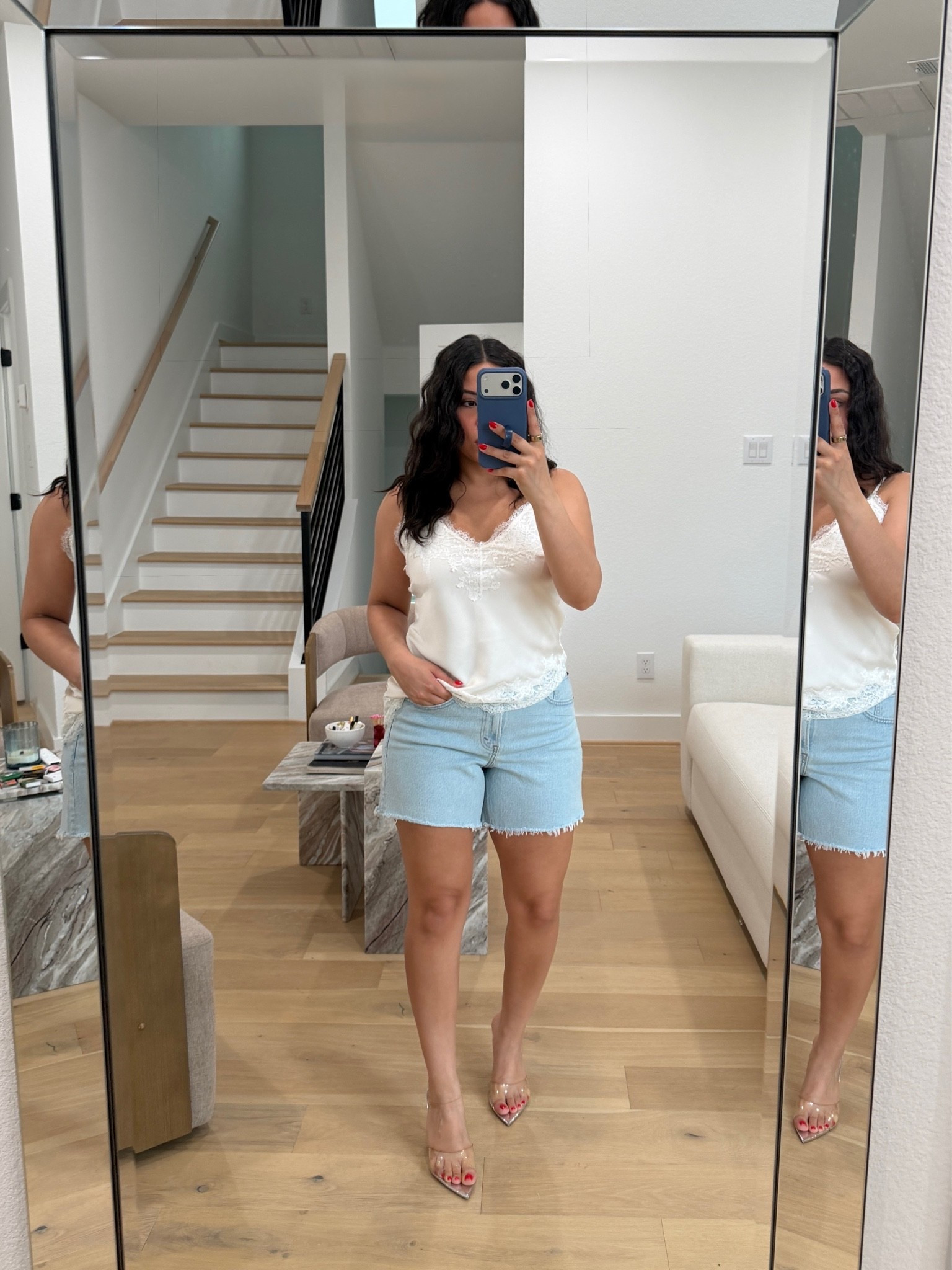 Shorts: 27 
Cami: small
Heels: 7

#LTKootd #LTKSaleAlert #LTKPetite