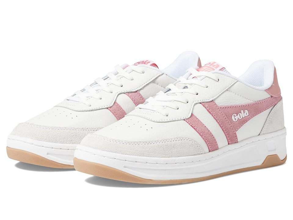Gola Topspin Women's Shoes White/Dusty Rose/Coral Pink : 10 B - Medium, Leather | Zappos