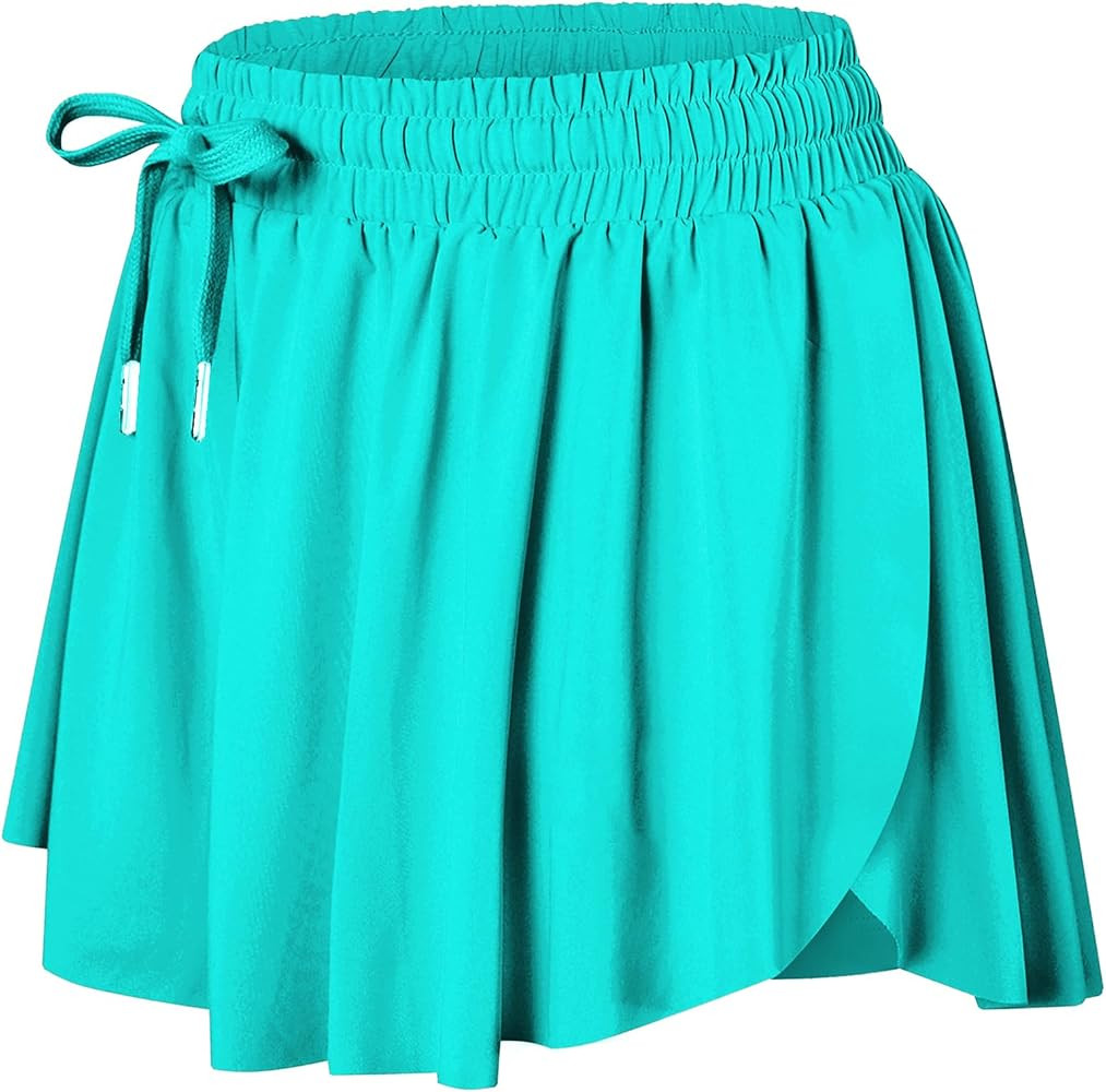 Wsirmet Flowy Shorts for Women Butterfly Shorts 2 in 1 Athletic Workout Gym Biker Running Shorts ... | Amazon (US)