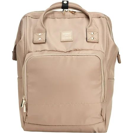 Nylon Backpack Diaper Bag with Laptop Compartment Waterproof Work Travel School for Women Man (Beige | Walmart (US)