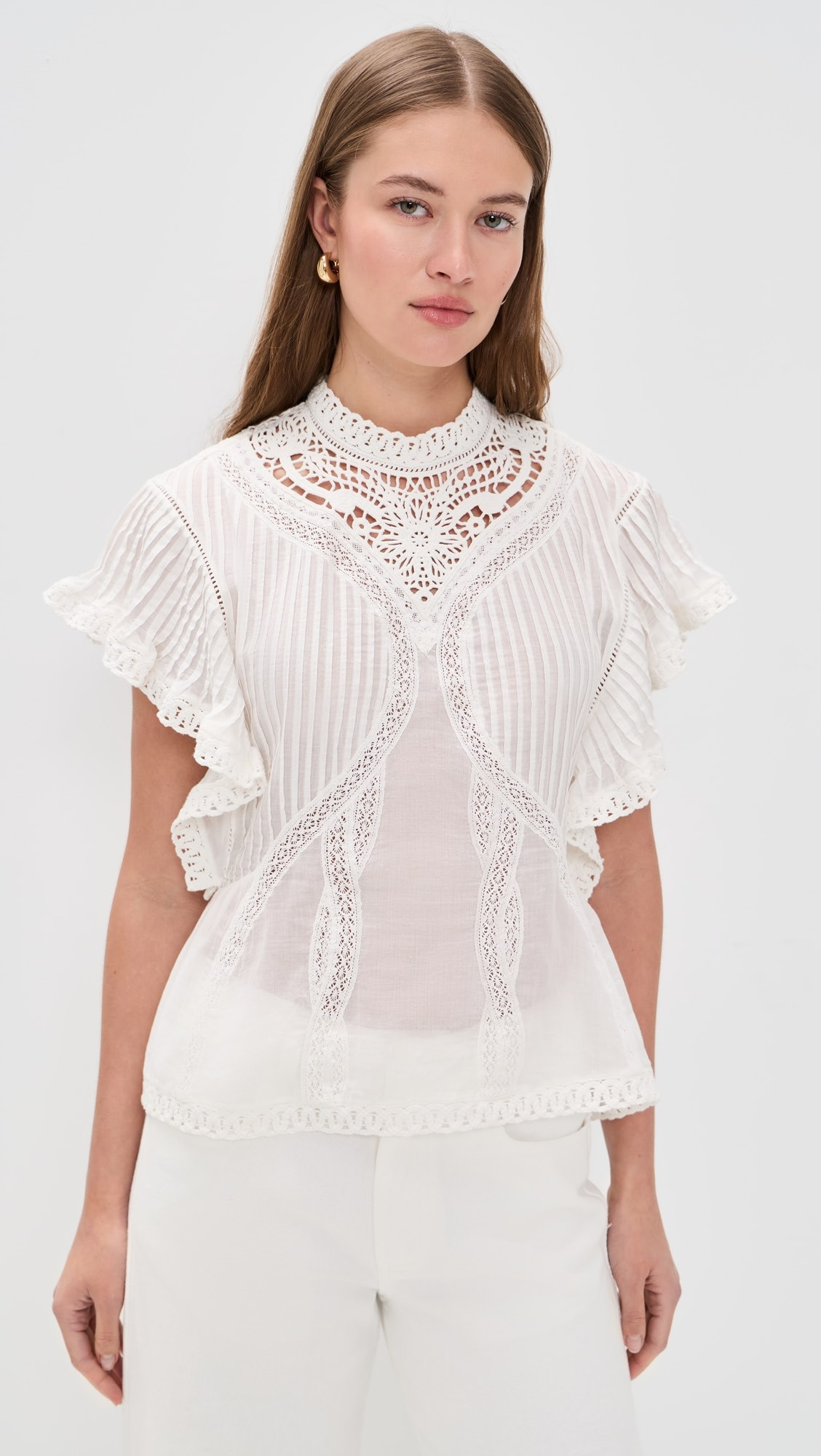 Off-White Blouse with Appliques | Shopbop