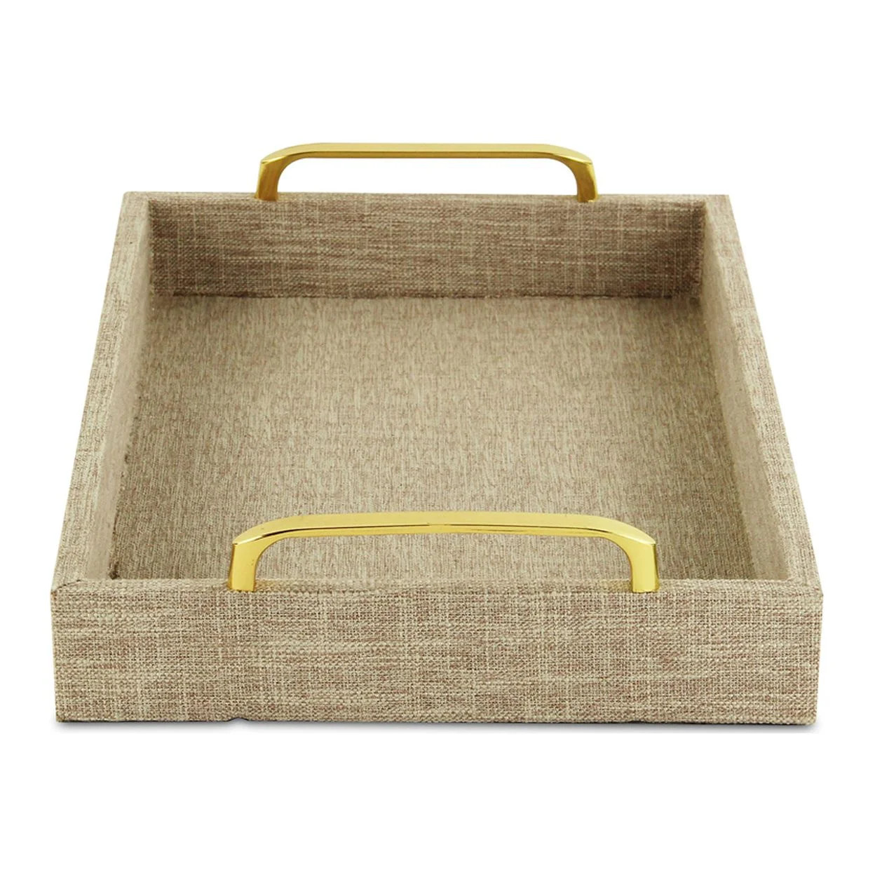Home Decorative Canter Isle Beige Linen Tray - Walmart.com | Walmart (US)