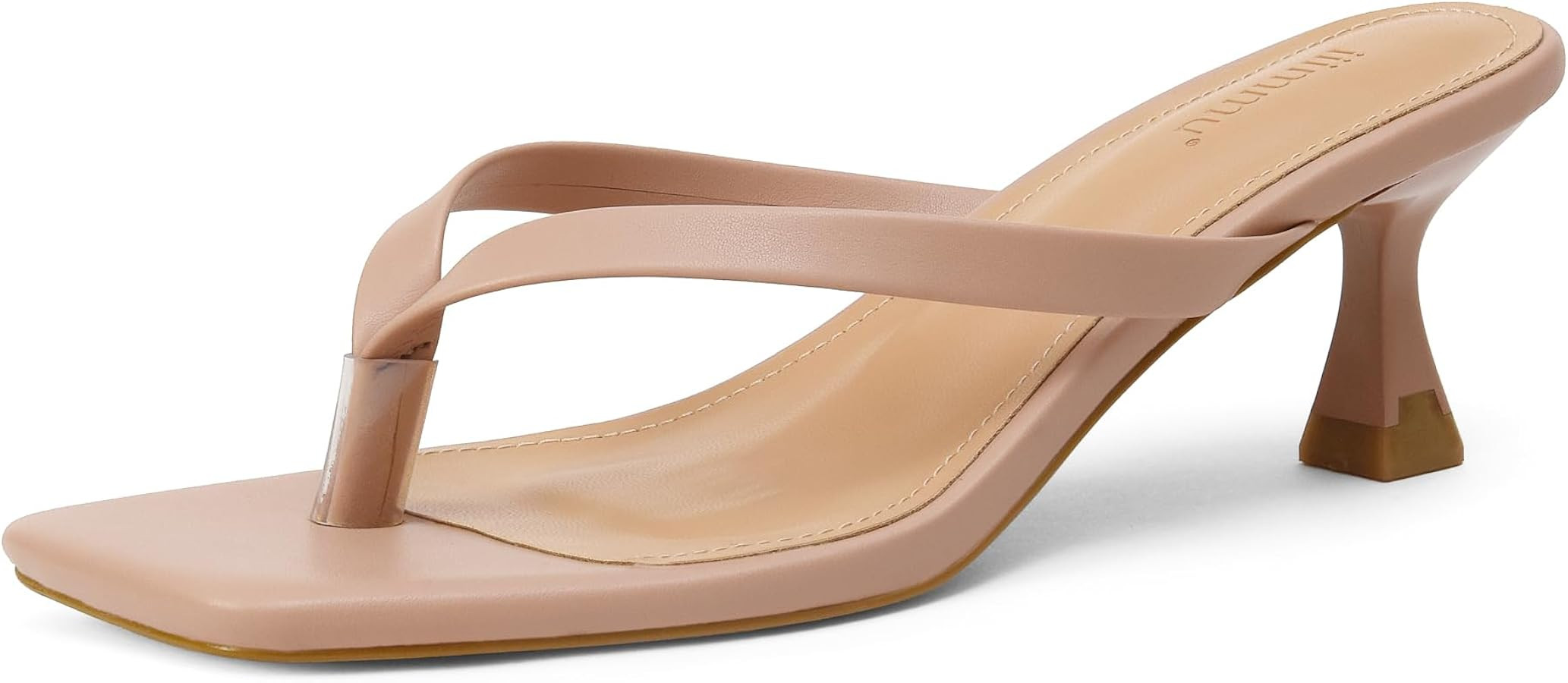 iiimmu Kitten Heels Flip Flops Heeled Thong Sandals for Women Square Open Toe with 2 Inch Low Hee... | Amazon (US)