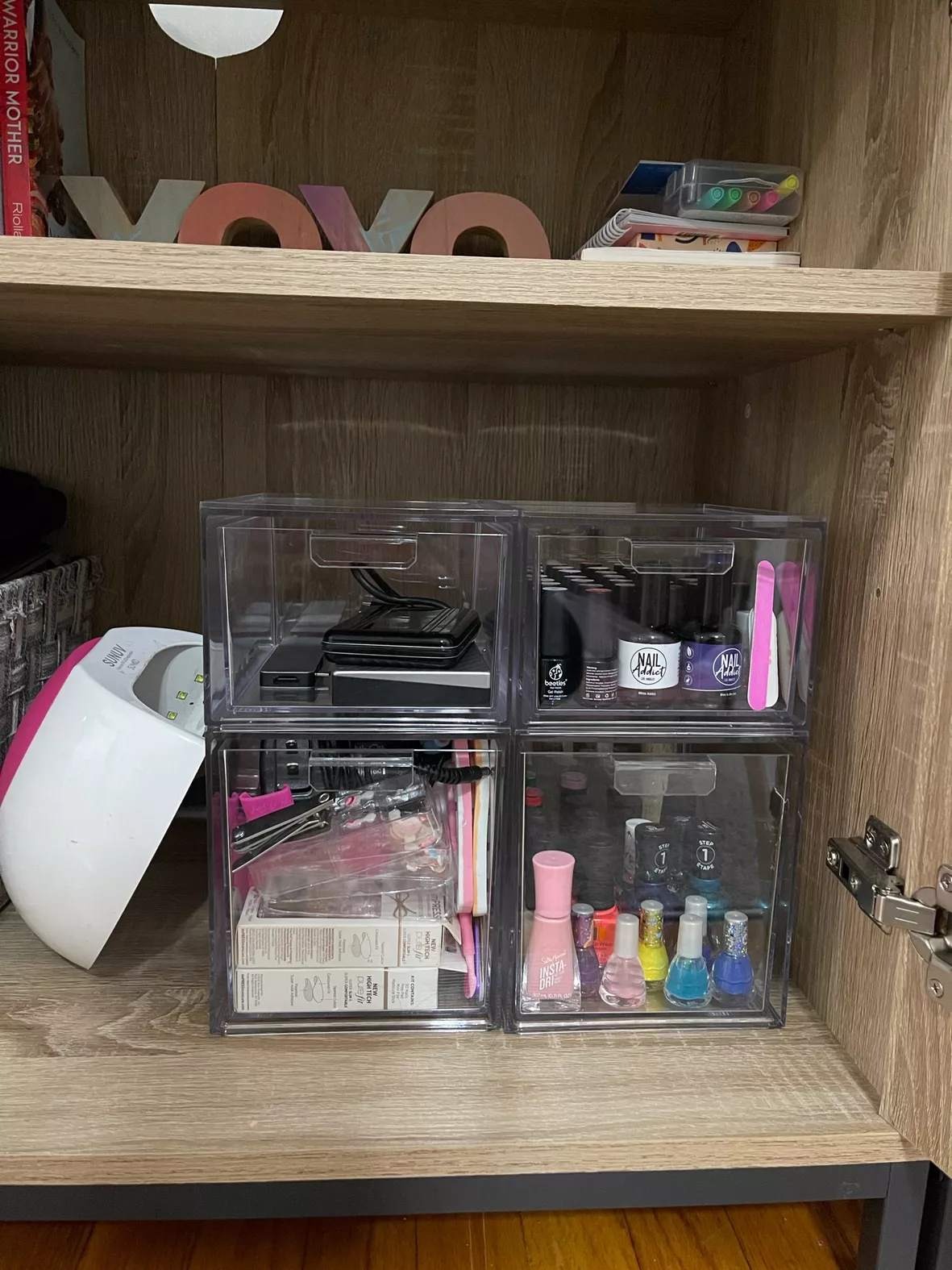 Cabinet organizer (STORi Audrey Stackable Clear Bin Plastic Or