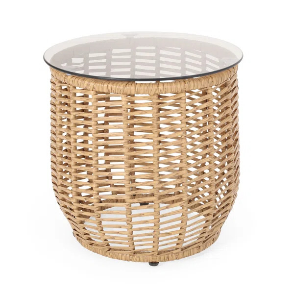 Legion Glass Top Drum End Table | Wayfair North America