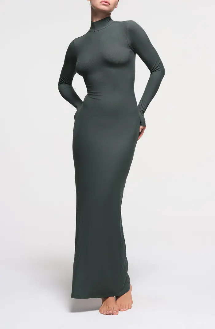 Soft Lounge Mock Neck Long Sleeve Maxi Dress | Nordstrom