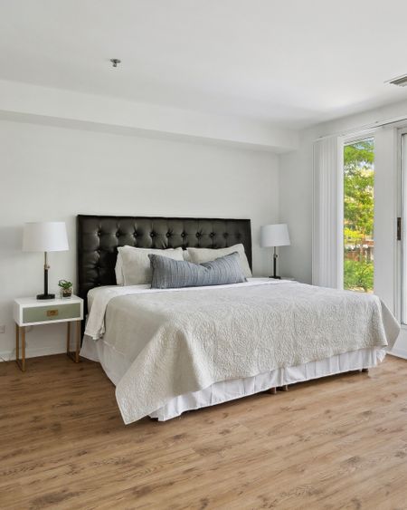 Staged Bedroom // Target Bedding // White Walled Bedroom