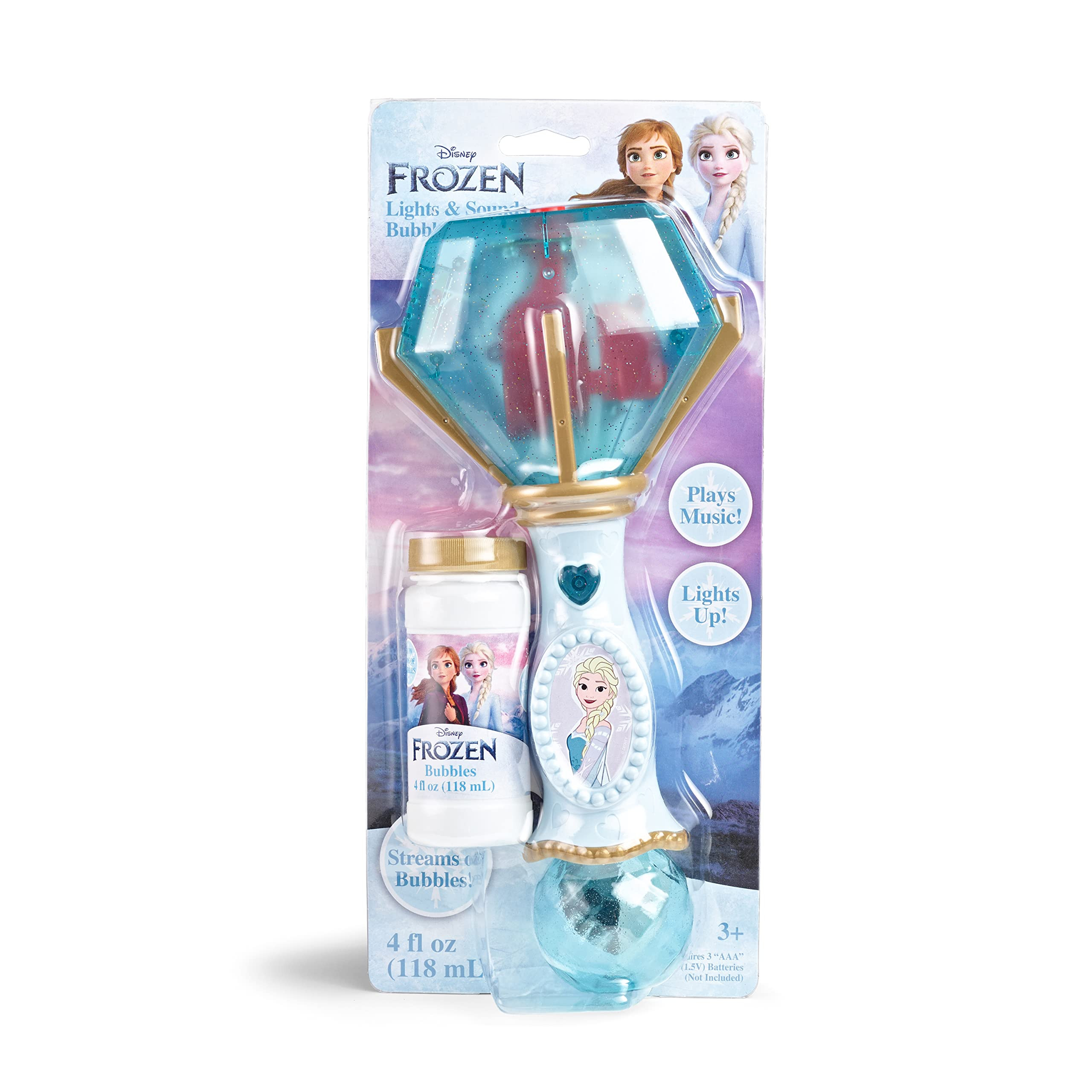 Little Kids Disney Frozen Elsa Light and Sound Musical Bubble Wand, Includes Bubble Solution (205... | Amazon (US)