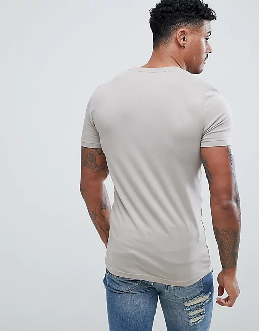 ASOS DESIGN muscle fit t-shirt with crew neck in beige | ASOS (Global)