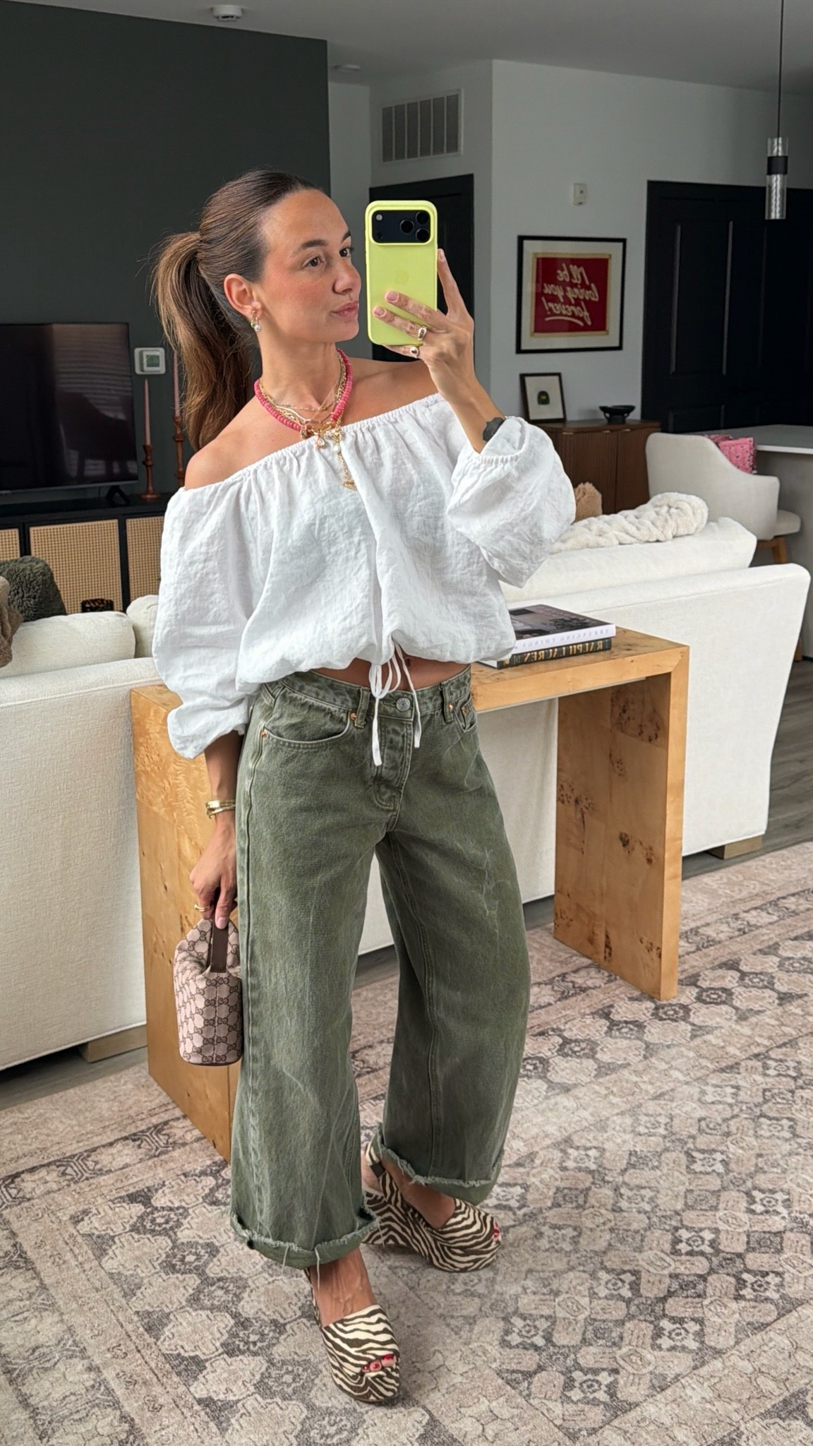 XS top and 24 jeans! I cut them at home