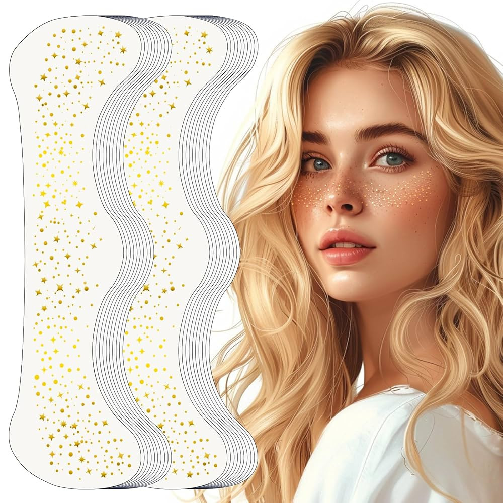 Glitter Freckles Face Tattoo, 20pcs Sparkle Freckles, Gold Face Glitter Speckles | Amazon (US)