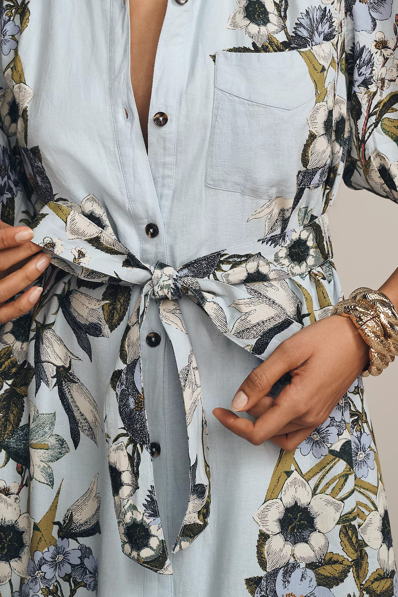 The Mona Linen Shirt Dress by Maeve | Anthropologie (US)