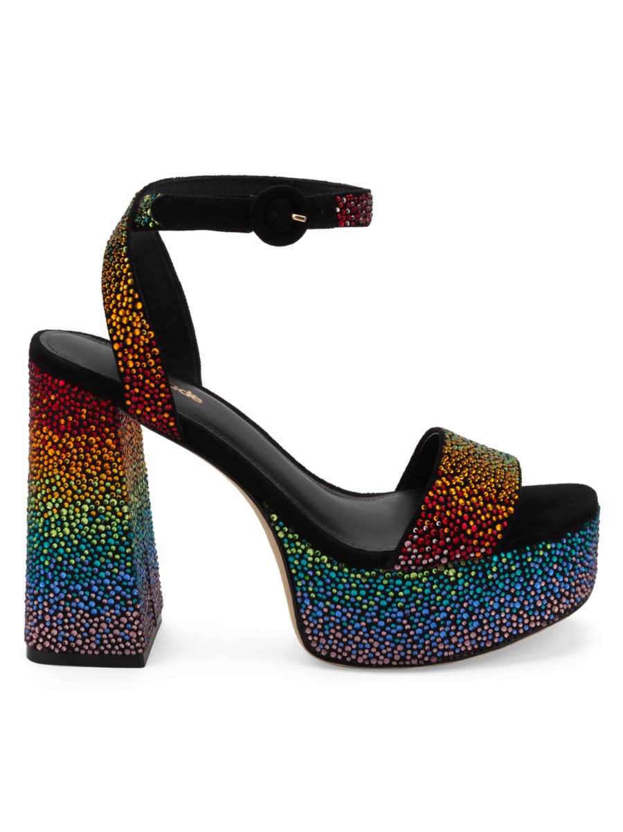 Dolly Crystal Platform Ankle-Strap Sandals | Saks Fifth Avenue