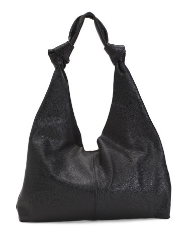 Made In Italy Leather Slouchy Hobo With Knots | TJ Maxx