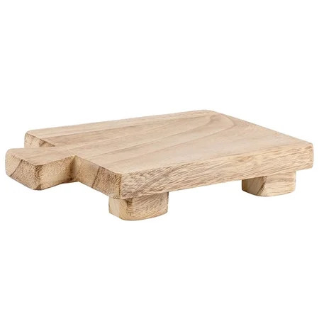 Rectangle Wood Pedestal with Handle Small for Bathroom Wooden Soap Tray Base | Walmart (US)
